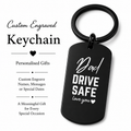 Personalised Stainless Steel Drive Safe Keychain