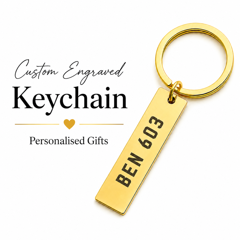 Personalised  Rectangle License Plate Keychain