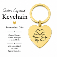 Custom Heart Stainless Steel Drive Safe Keychain