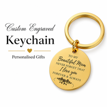 Personalized Engraved Mom Stainless Steel Keychain