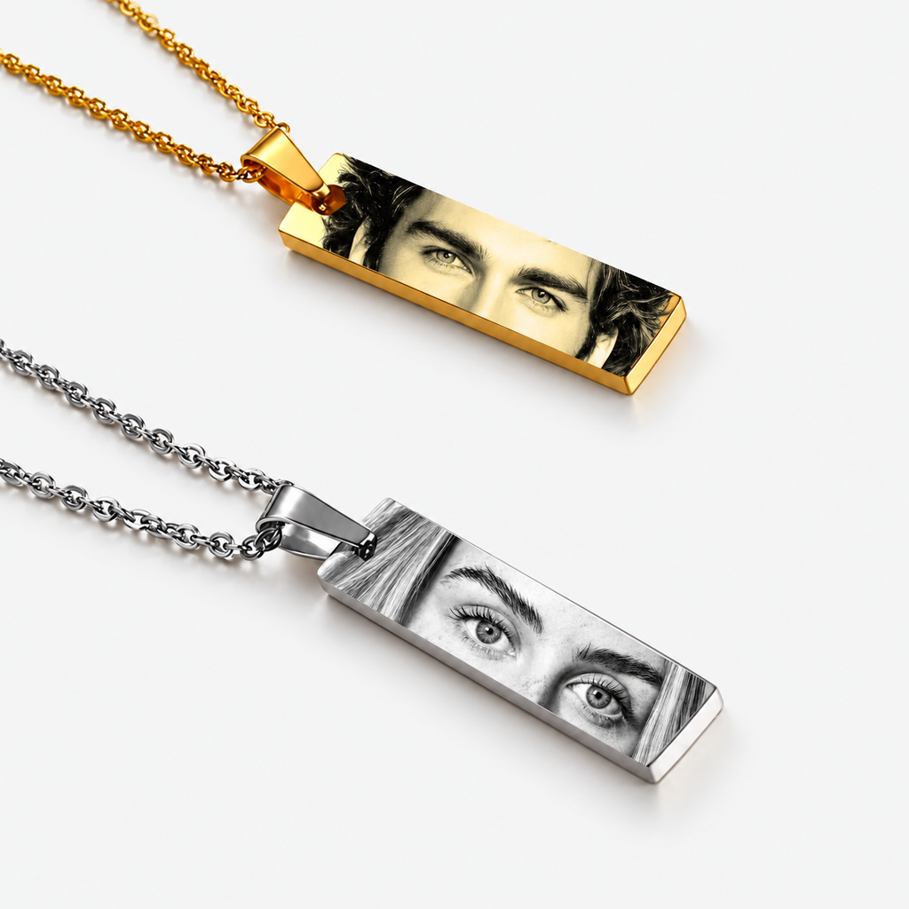 Matching Eye Photo Couple Necklaces – Anniversary Gift