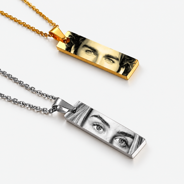 Matching Eye Photo Couple Necklaces – Anniversary Gift