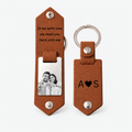 Leather Photo Keychain – Couples Anniversary Gift