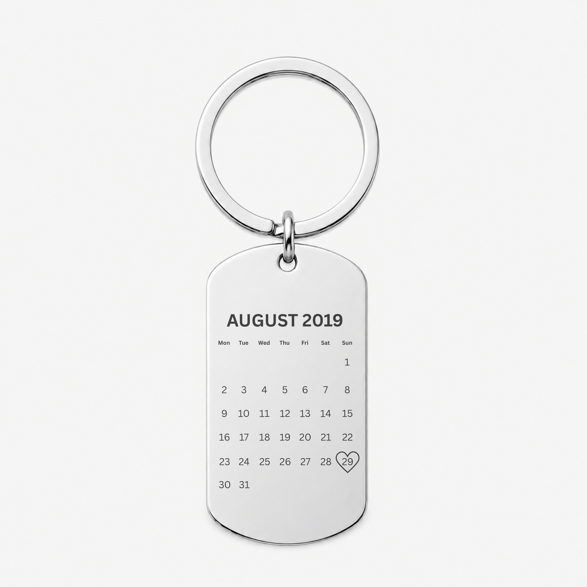 Photo Calendar Date Keyring – Personalised Couple Gift