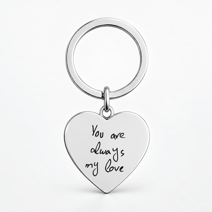Handwriting Heart Engraved Keyring