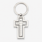 Personalised Stainless Steel Silver Cross Keychain