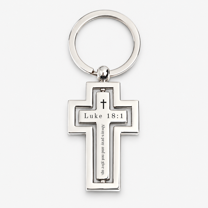 Personalised Stainless Steel Silver Cross Keychain