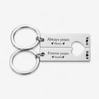 Matching Couple Heart Keyrings – Engraved Initial Set