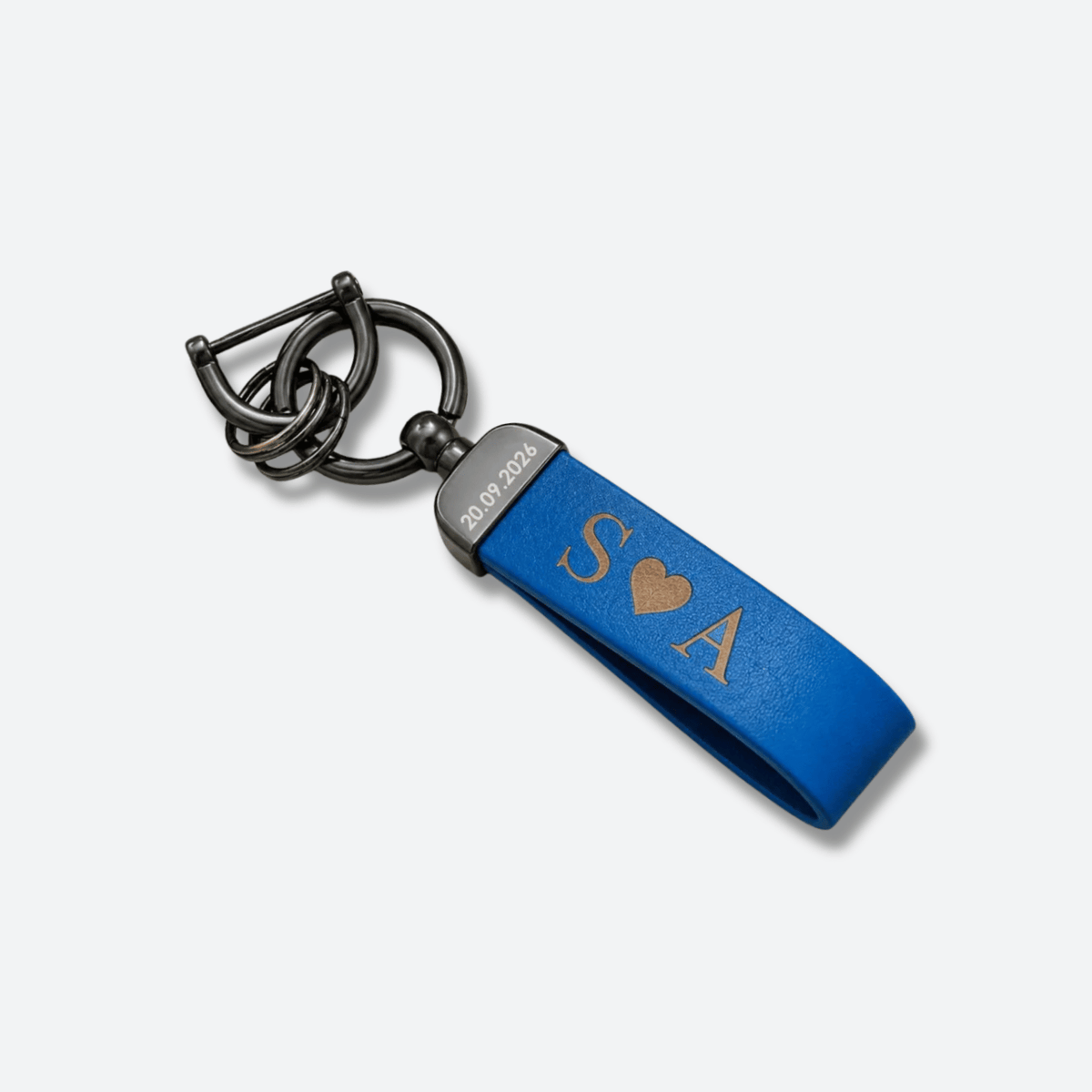 Engraved Leather Name Keyring