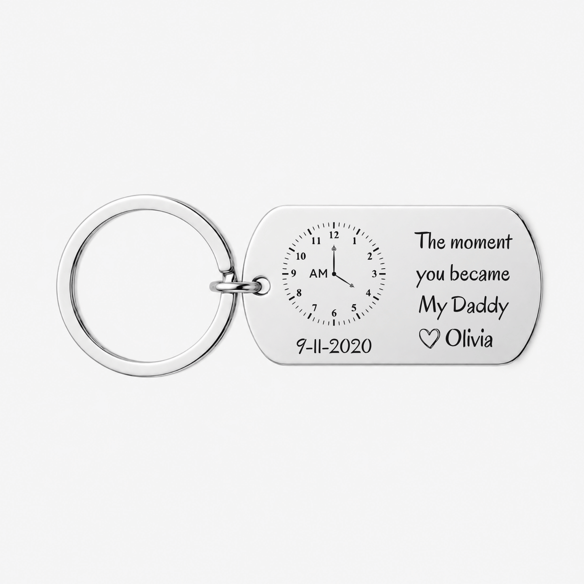 Personalised "The Moment" Date Keychain