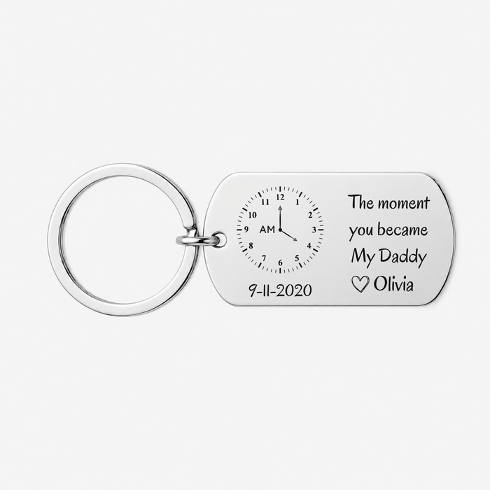 Personalised "The Moment" Date Keychain