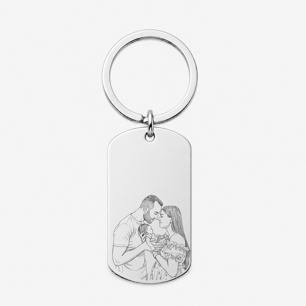 Personalised Photo Birth Date Keychain