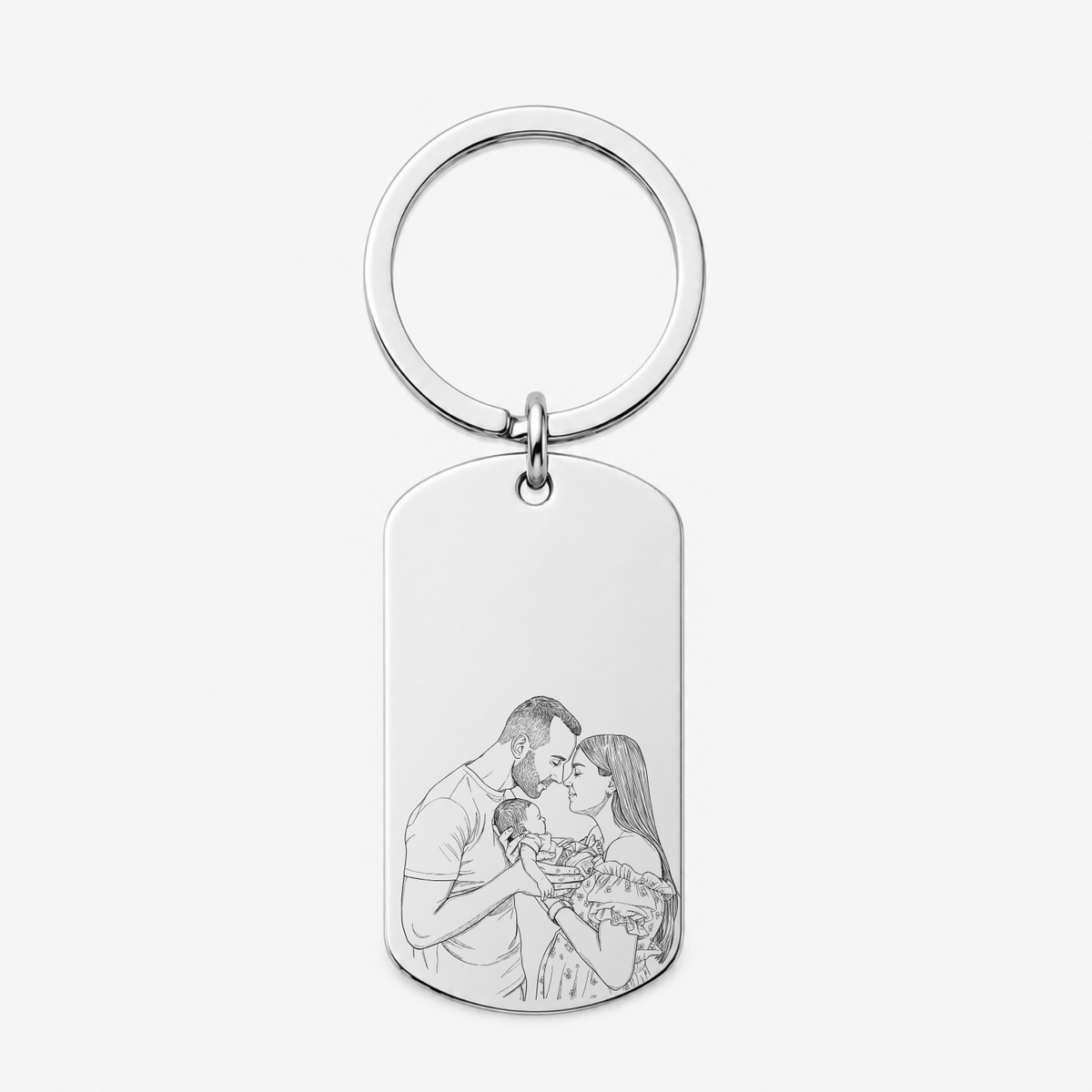 Personalised Photo Birth Date Keychain