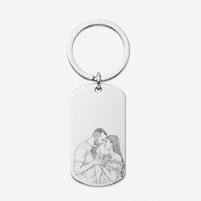 Personalised Photo Birth Date Keychain