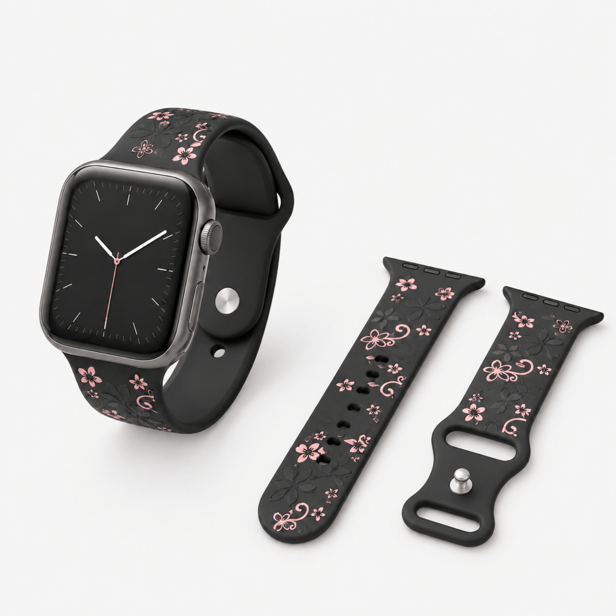 Floral Engraved Apple Watch Band