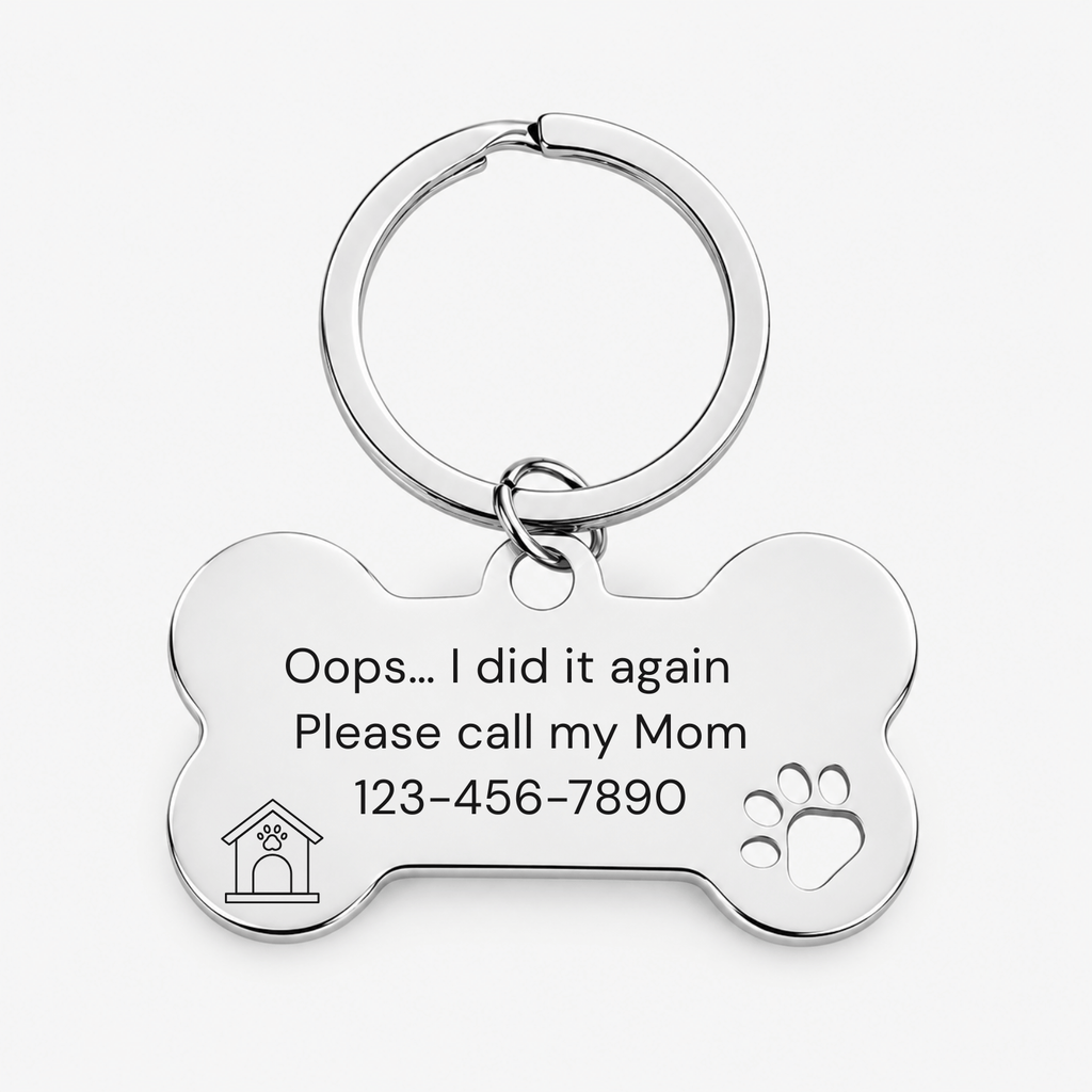 Engraved Bone Pet ID Tag