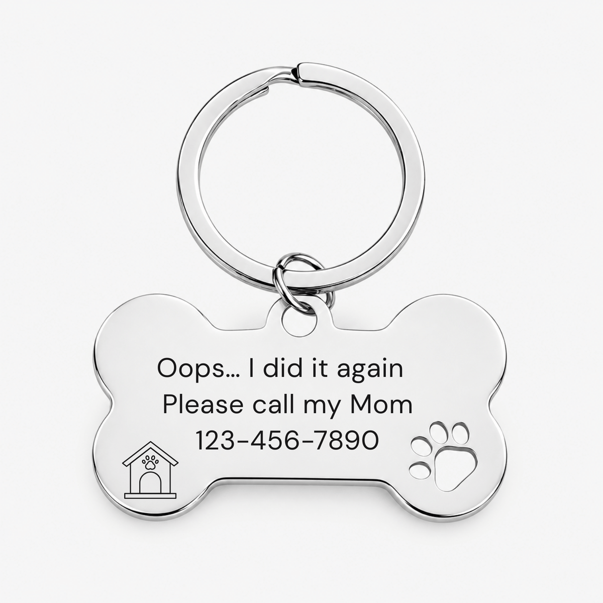 Engraved Bone Pet ID Tag