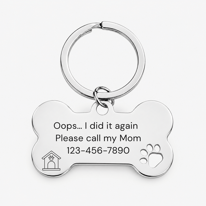 Engraved Bone Pet ID Tag