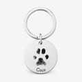 Personalised "Pet Paw & Name" Engraved Keychain