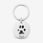 Personalised "Pet Paw & Name" Engraved Keychain