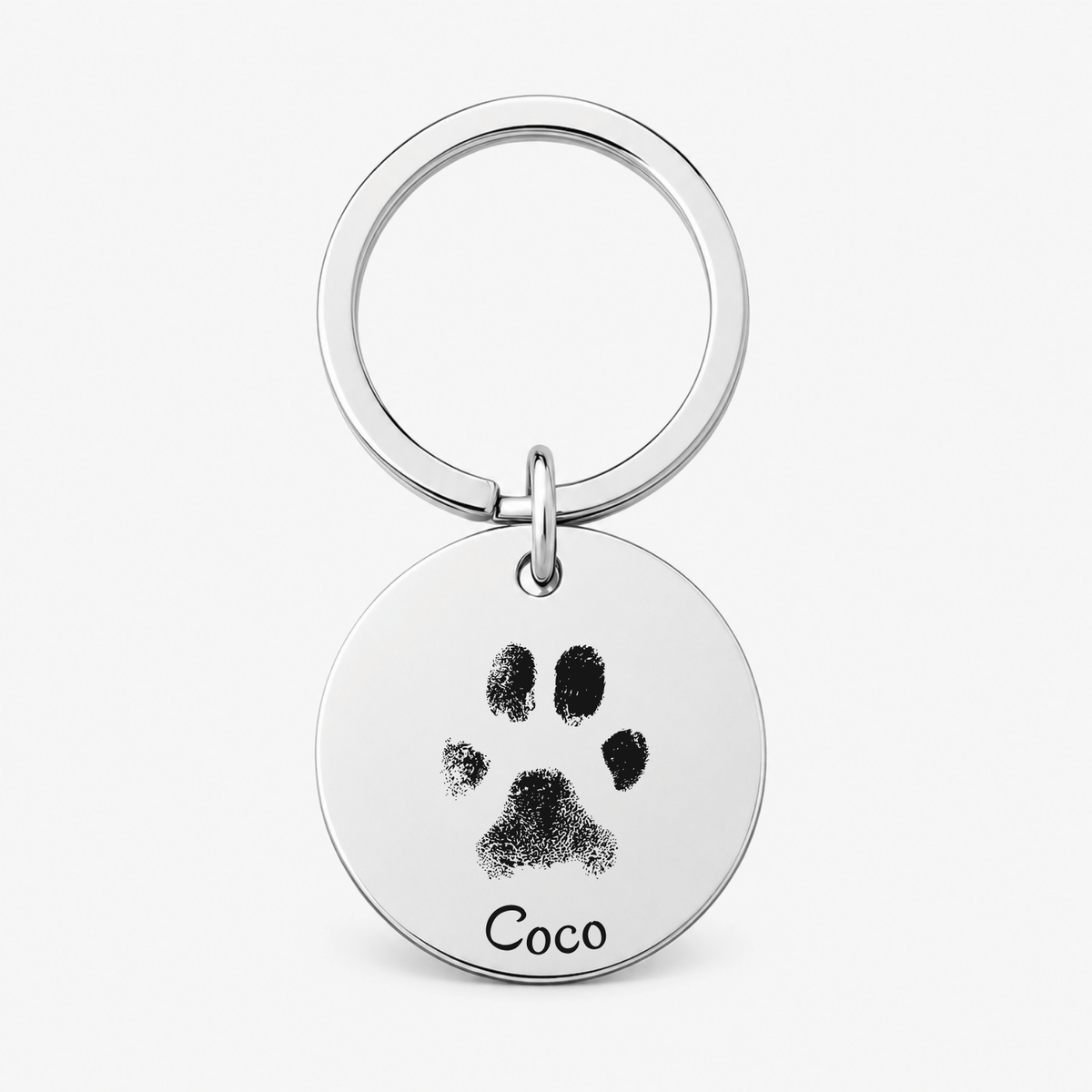 Personalised "Pet Paw & Name" Engraved Keychain