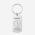 Personalised Time Clock Keyring – Custom Date Gift