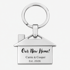 Personalised Stainless Steel New Home Keychain