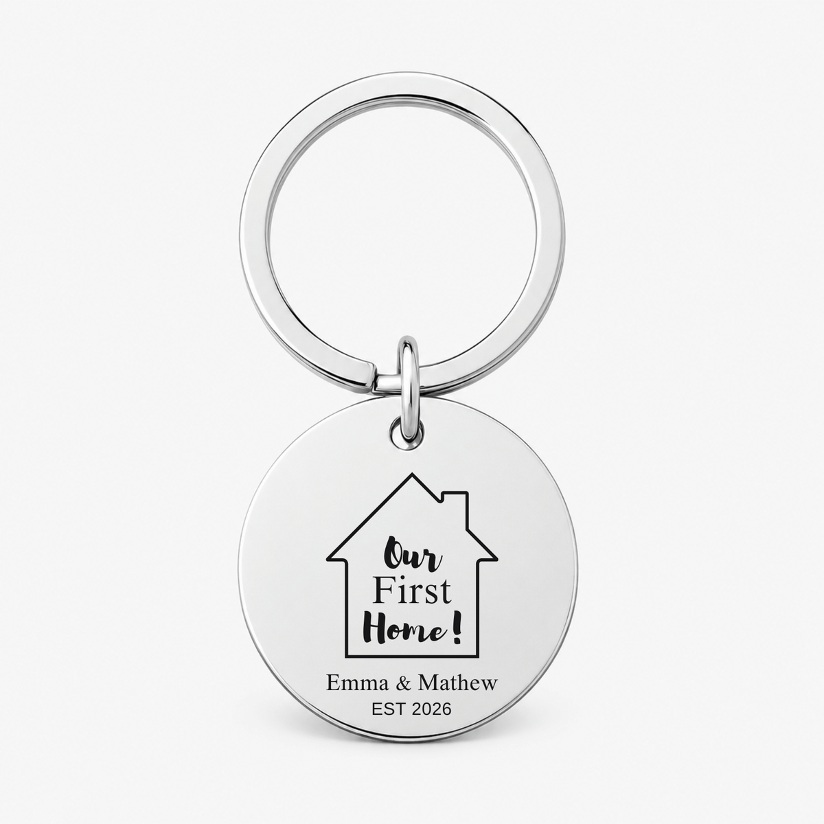 First Home Keychain, Stainless Steel Couple Gift