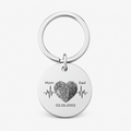 Couple Fingerprint Keychain, Custom Heart Gift
