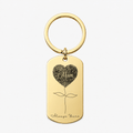 Fingerprint Memorial Keychain, Custom Heart Pendant Gift