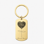Fingerprint Memorial Keychain, Custom Heart Pendant Gift