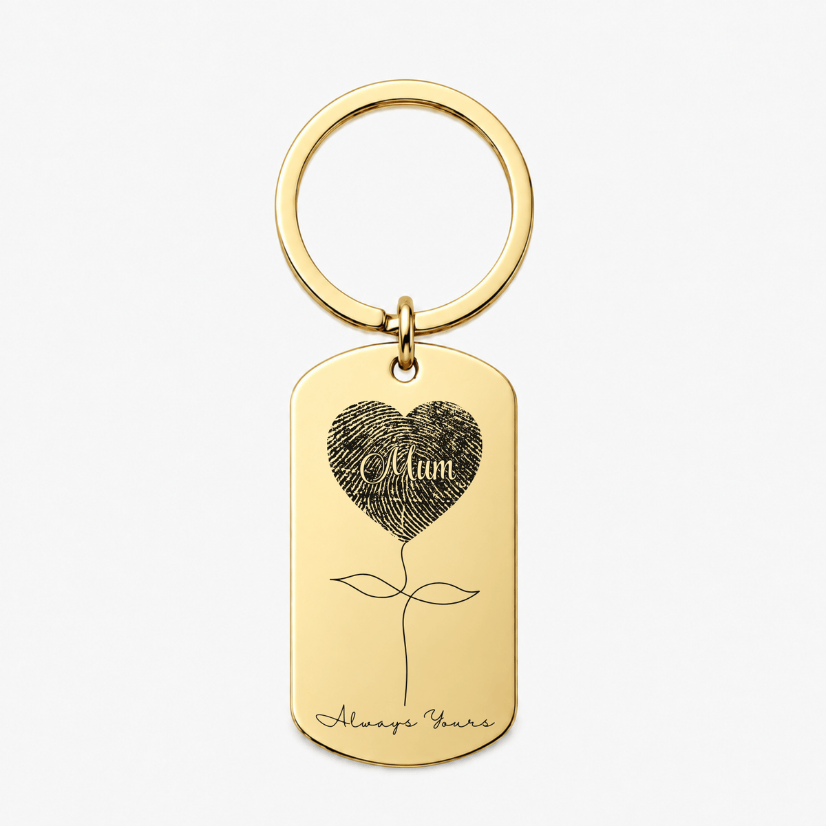 Fingerprint Memorial Keychain, Custom Heart Pendant Gift
