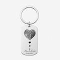 Couple Fingerprint Keychain, Custom Engraved Gift