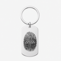 Fingerprint Memorial Keychain, Engraved Remembrance Gift