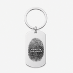 Fingerprint Memorial Keychain, Engraved Remembrance Gift