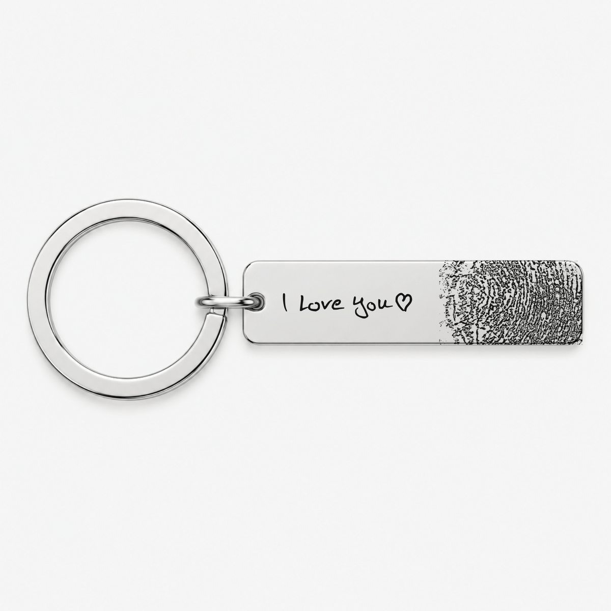 Fingerprint Handwriting Keychain, Custom Engraved Keepsake