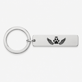 Pet Memorial Paw Print Keychain, Engraved Angel Wings Gift
