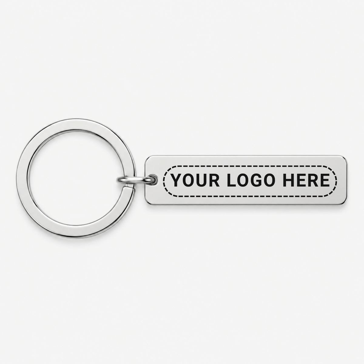Custom Logo Keychain, Rectangle Engraved Business Gift