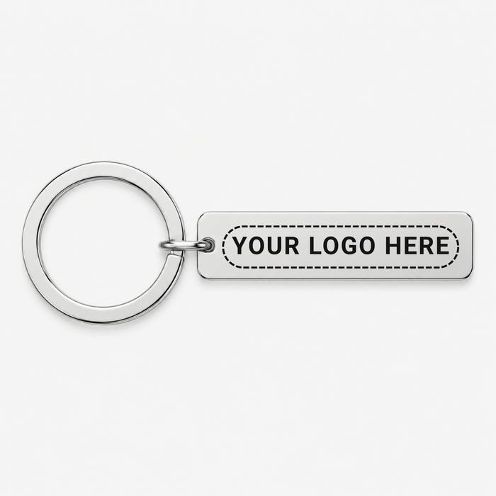 Custom Logo Keychain, Rectangle Engraved Business Gift