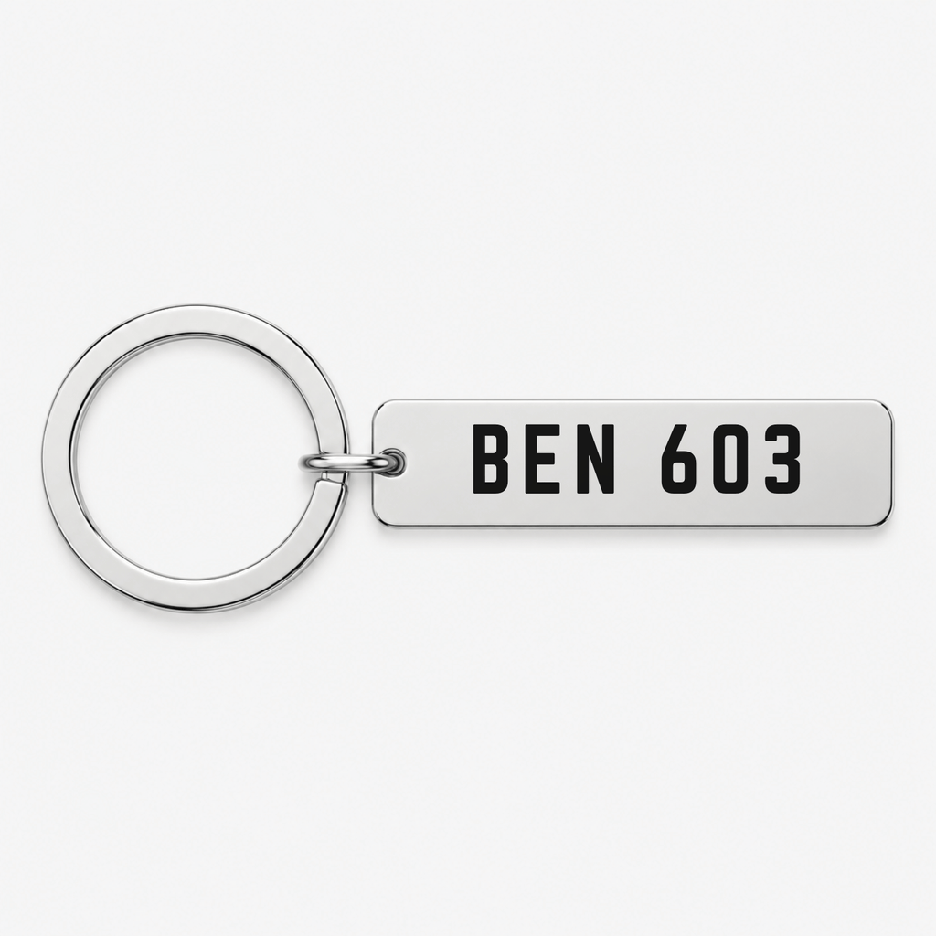 Personalised  Rectangle License Plate Keychain