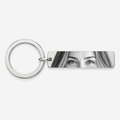 Personalised eyes photo keychain in silver finish with custom engraved eyes