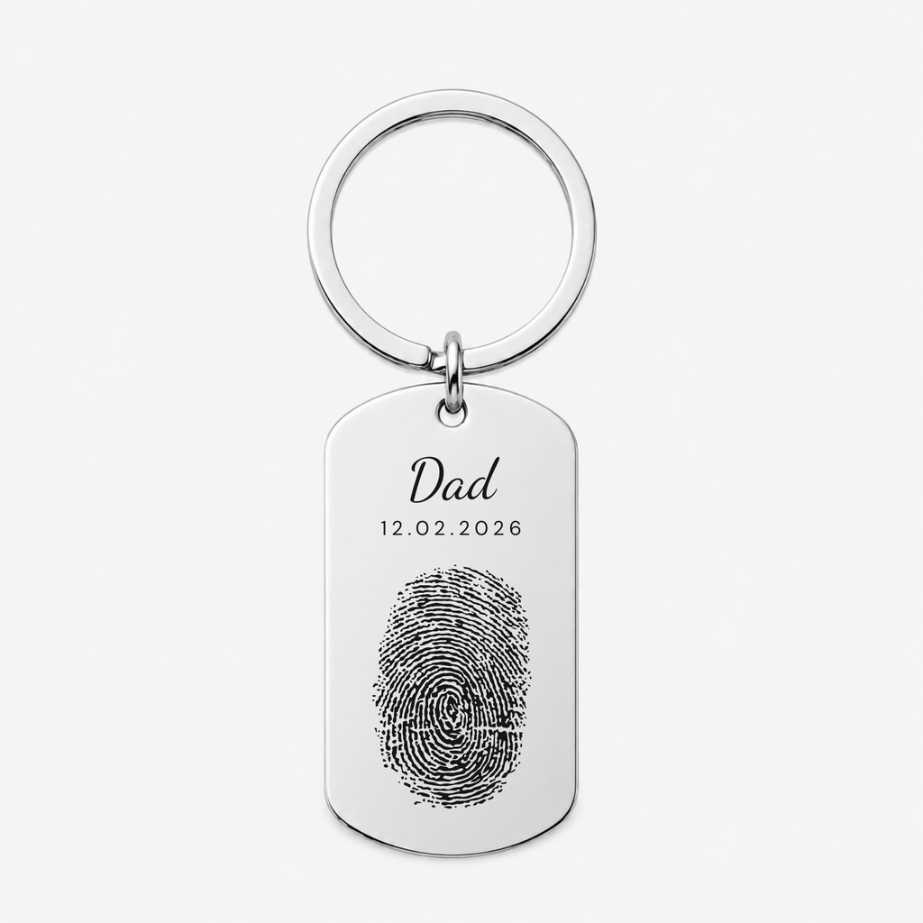 Fingerprint & Handwriting Keychain, Custom Keepsake Gift