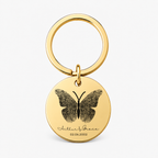 Fingerprint Butterfly Keychain, Custom Memorial Gift