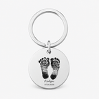 Baby Footprint Keychain, Personalised Engraved Newborn Gift