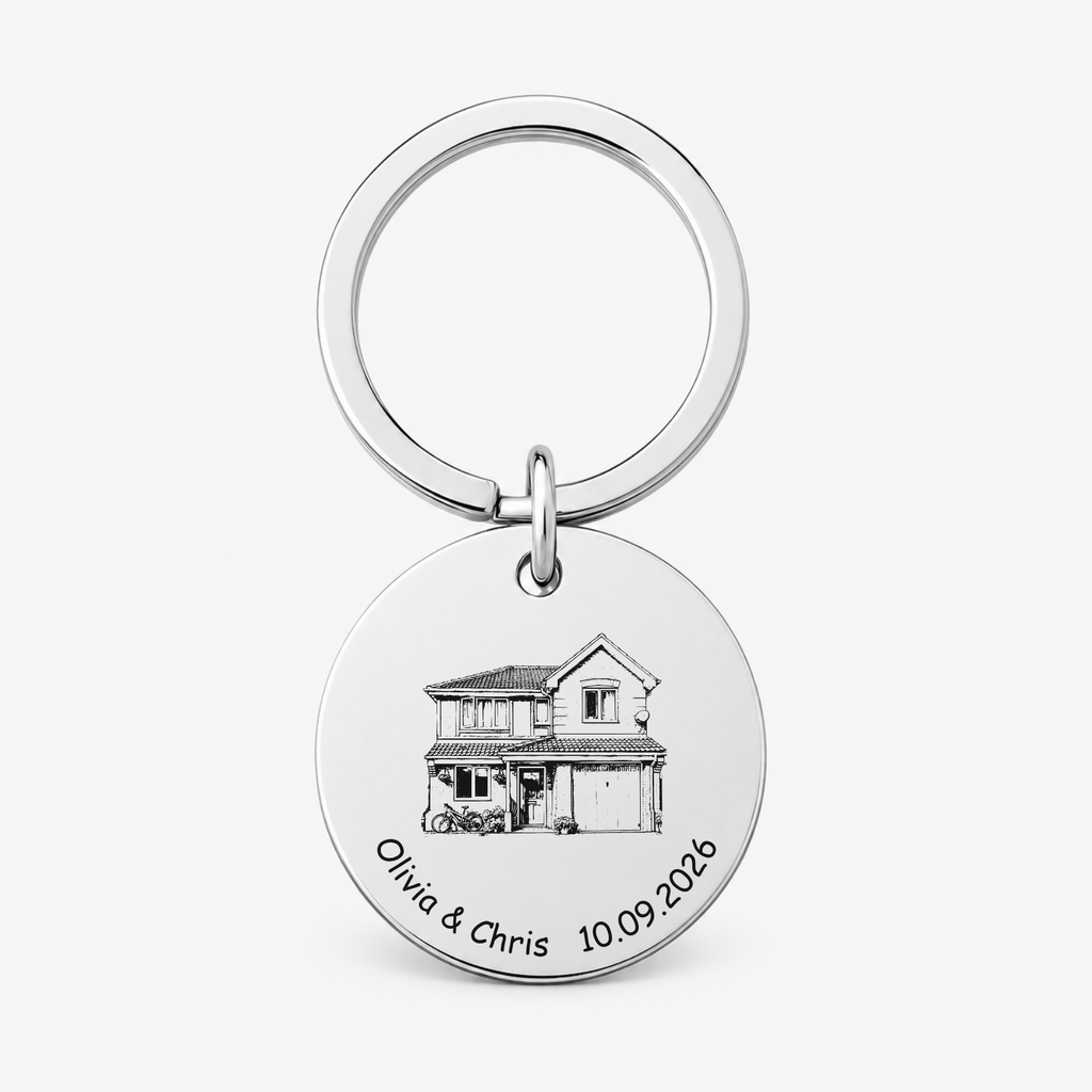 House Portrait Keyring – New Home Housewarming Gift