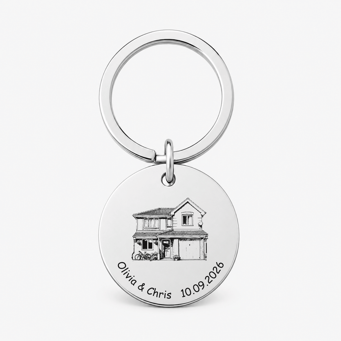 House Portrait Keyring – New Home Housewarming Gift