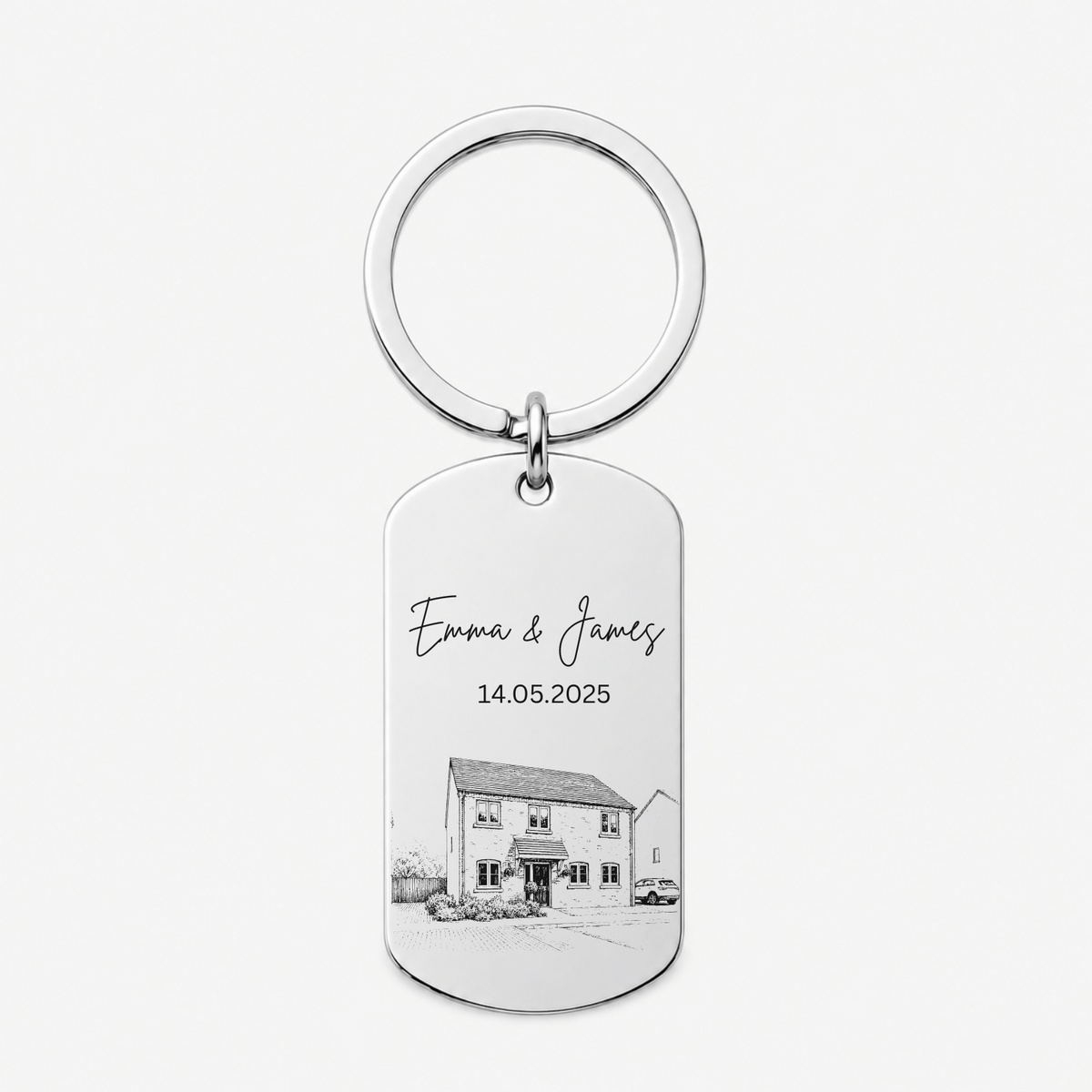 House Portrait Drawing Keyring – New Home Gift