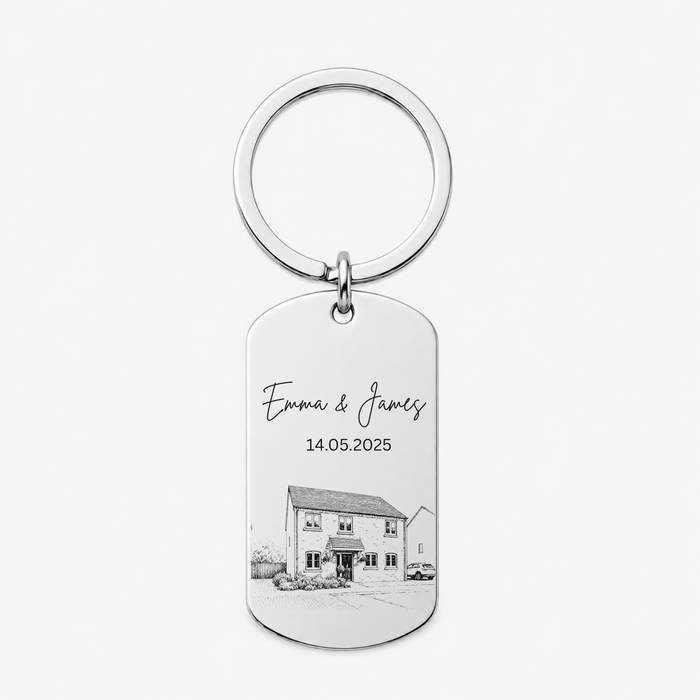 House Portrait Drawing Keyring – New Home Gift