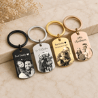 Personalised Christmas Photo Keyring – Engraved Picture Gift