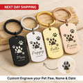 Personalised Pet Paw Print Keyring